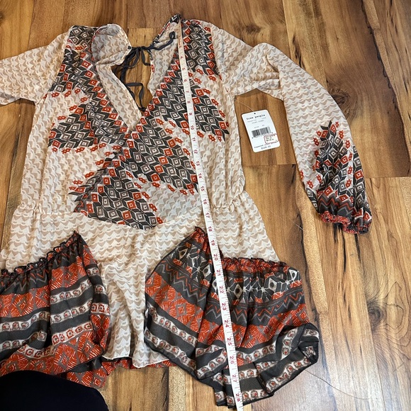 Free People Women’s Sheer Boho Print Mini Dress XS NWT $128 - Picture 9 of 9